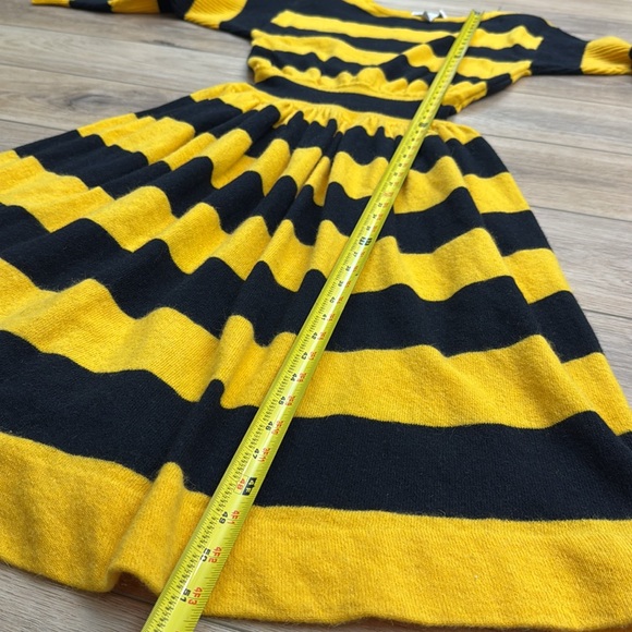 Vintage‎ Nicole Miller Wool Bumblebee Stripe Midi Dress Sweater Statement Twee - Picture 10 of 12